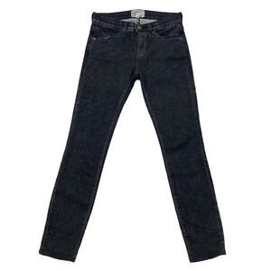 Current/Elliot Jeans Harlem Coated True Eighties Skinny Denim Black 26 or 0